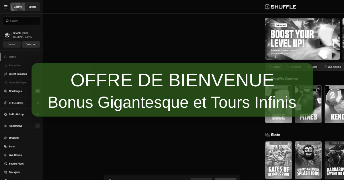 Shuffle Casino, la présentation officielle du casino en ligne